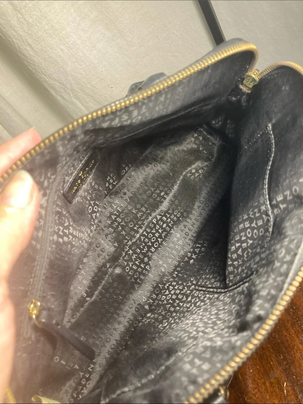 kate spade Black Pebbled Leather Dome Bay Street Rachel Satchel